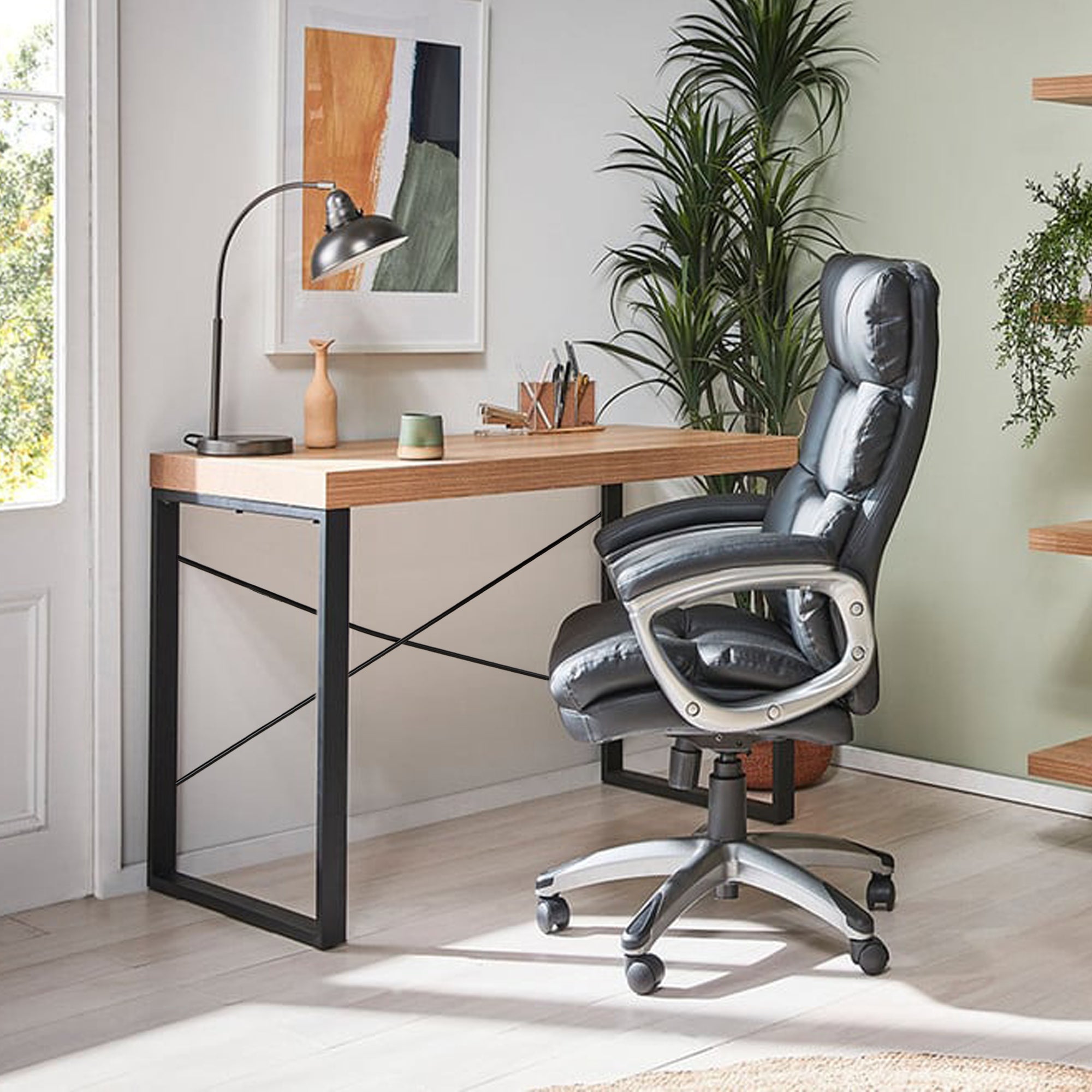 LivaraHome Bridge Study Desk Compact Gaming Desks for Home Office