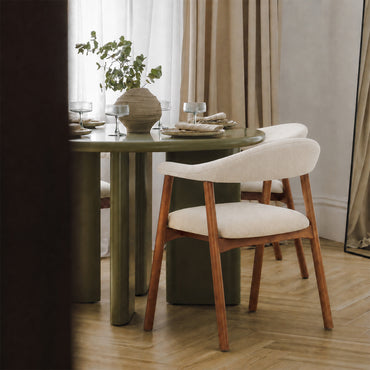LivaraHome Albi Upholstered Dining Chairs (Set of 2) - Rubberwood