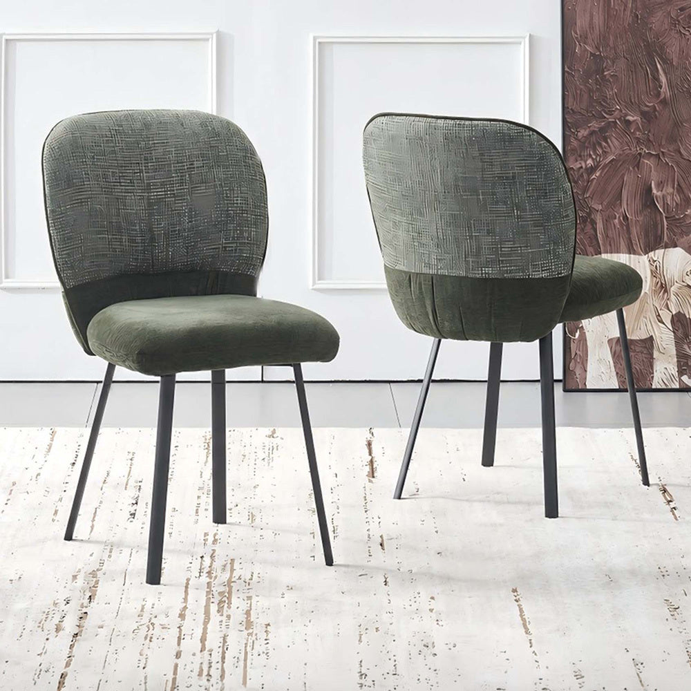 LivaraHome Milo Chenille Upholstered Dining Chairs (Set of 2)
