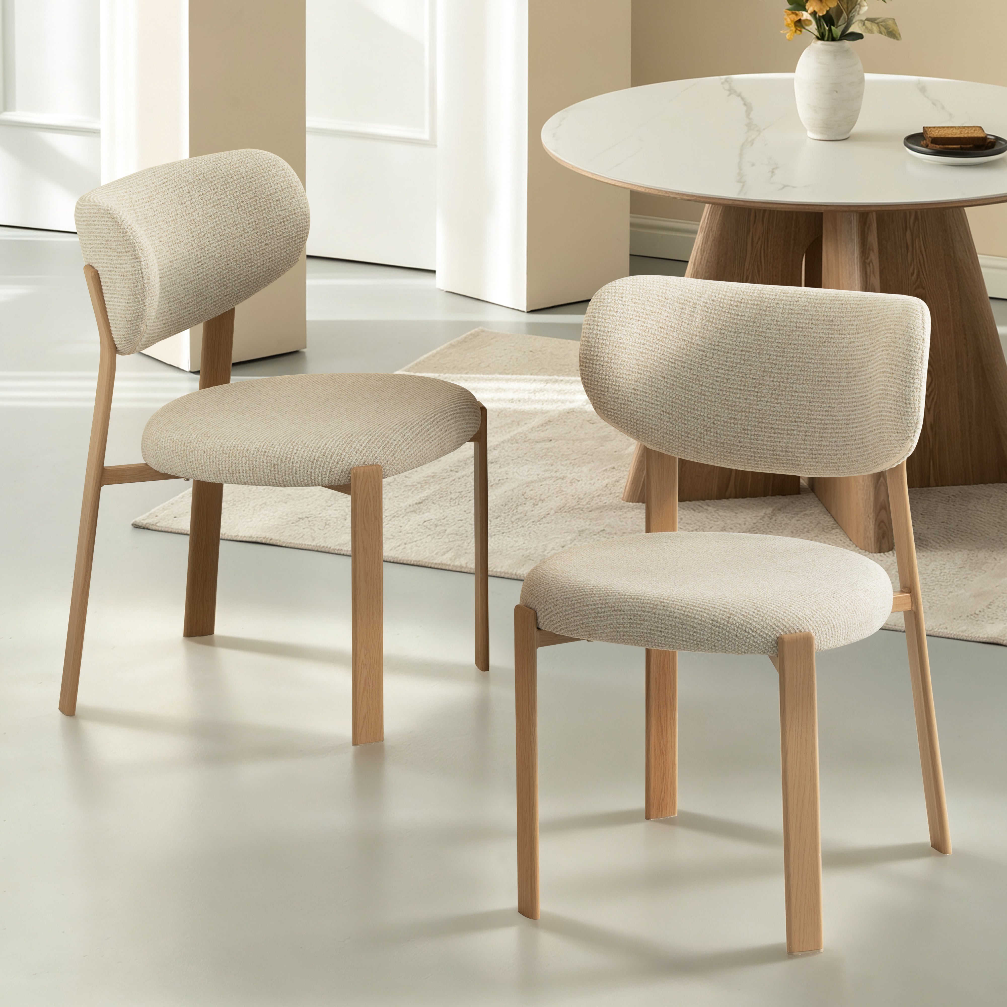 LIVARA Laurent Chenille Upholstered Dining Chairs (Set of 2)