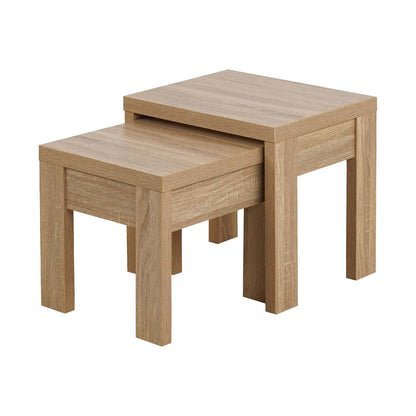 LivaraHome Olson 2-Piece Nesting Side Tables End Tables - Natural