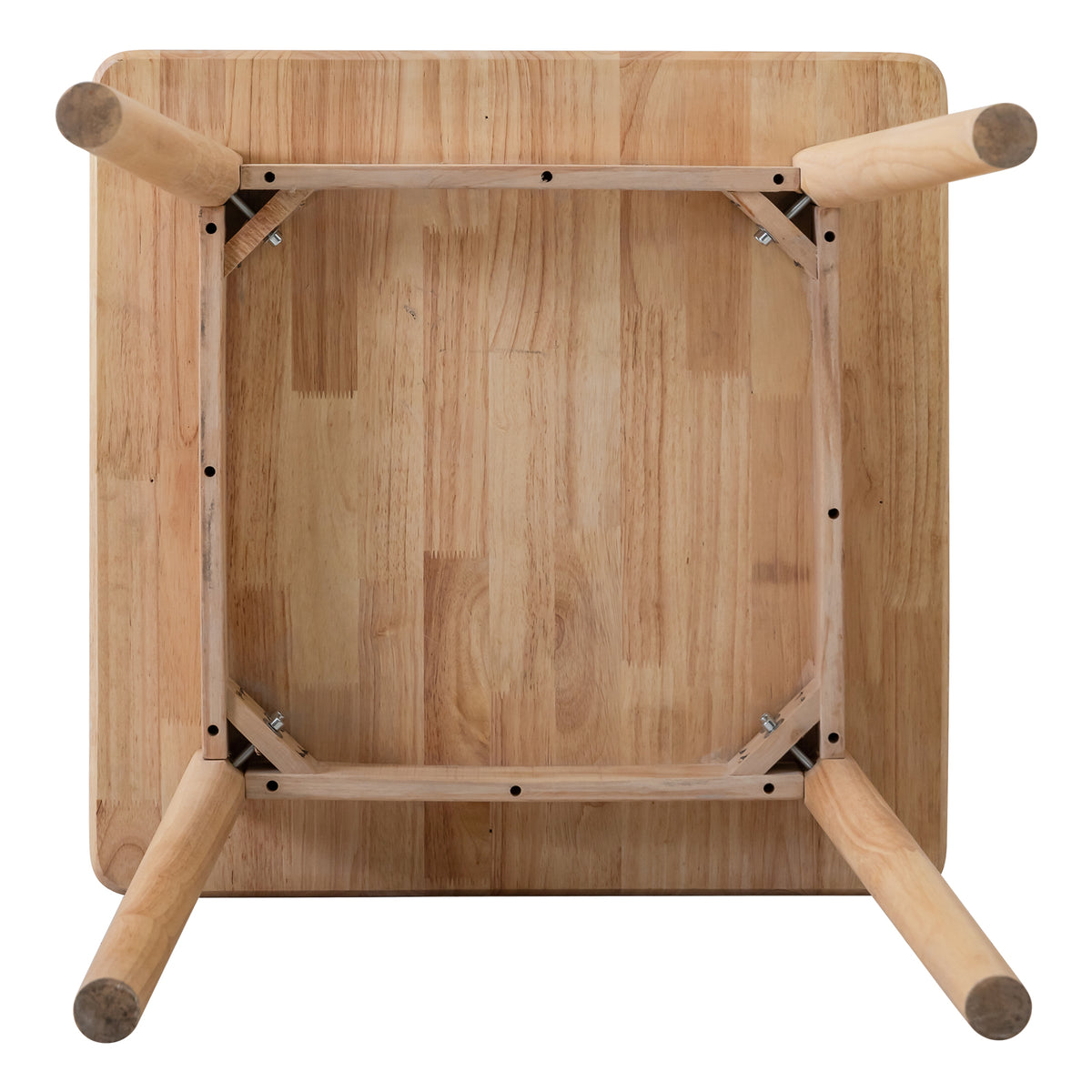 LivaraHome Nor Square Solid Rubberwood Dining Table for 4