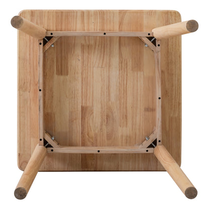 LivaraHome Nor Square Solid Rubberwood Dining Table for 4