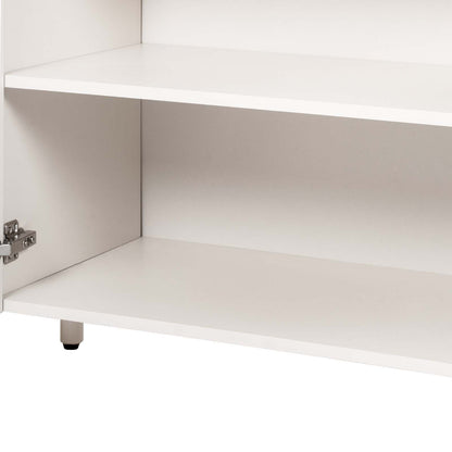 LivaraHome Solis 4 Door Sideboard Panel Buffet Cabinet Credenza - White