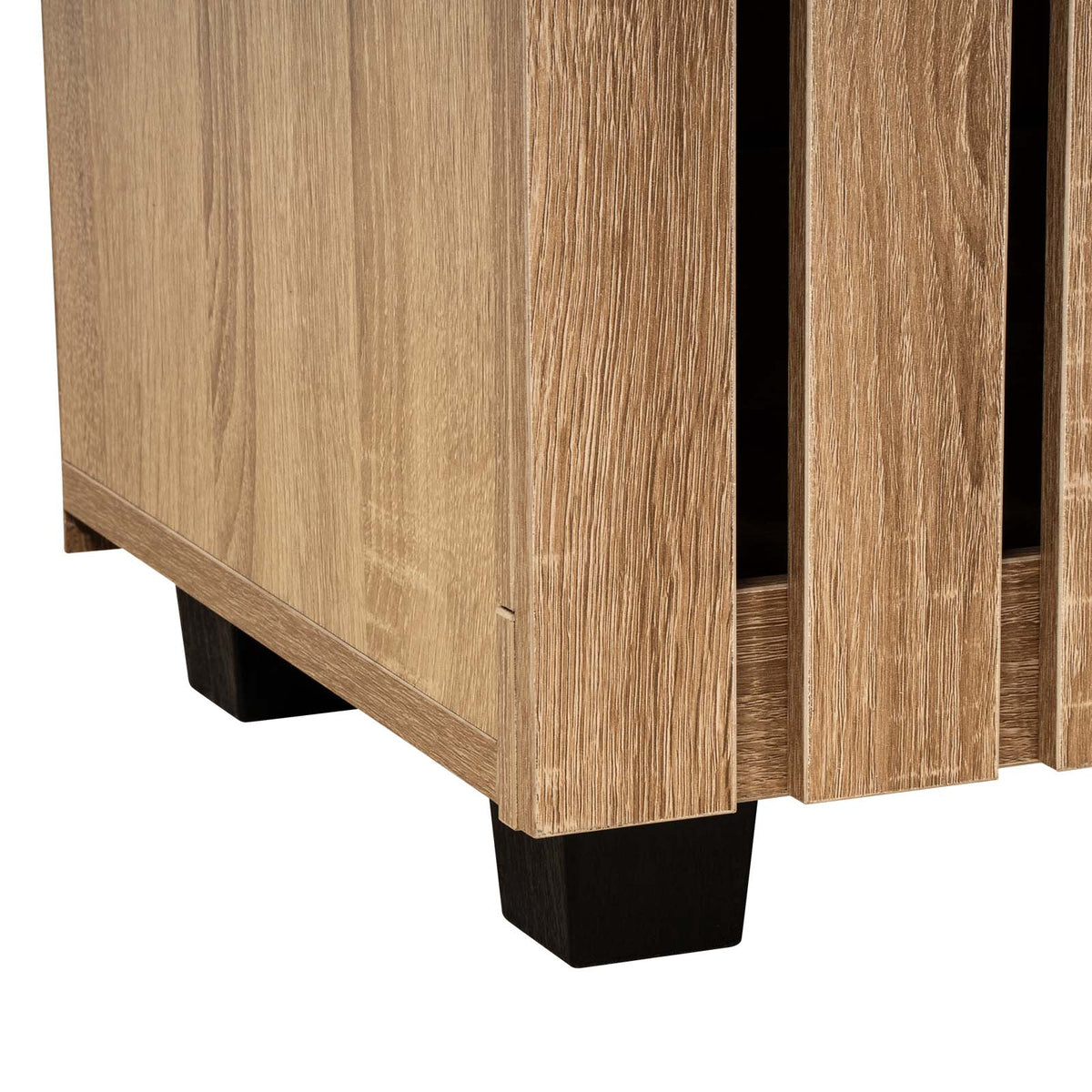 LIVARA Samia 3 Slatted Door Shoe Storage Cabinet Wooden Hidden Shoe Rack
