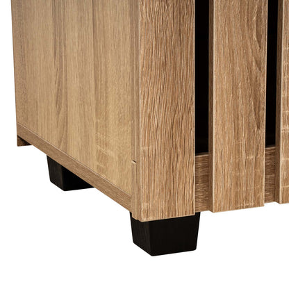 LIVARA Samia 3 Slatted Door Shoe Storage Cabinet Wooden Hidden Shoe Rack