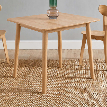 LivaraHome Nor Square Solid Rubberwood Dining Table for 4