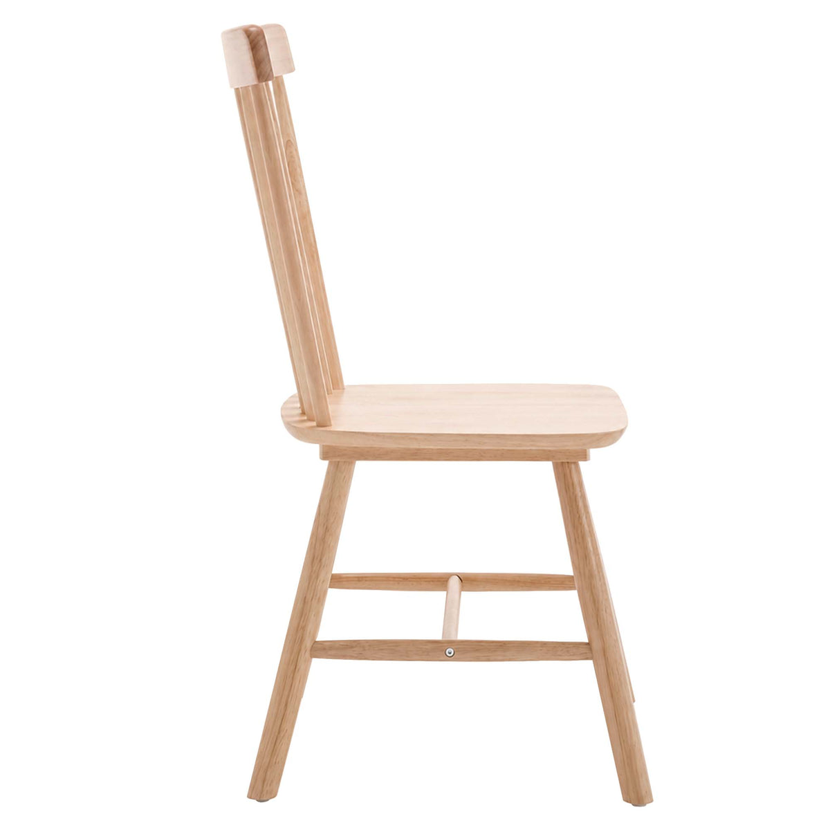 LivaraHome Wins Dining Chairs Slat Back Seat (Set of 2) - Rubberwood