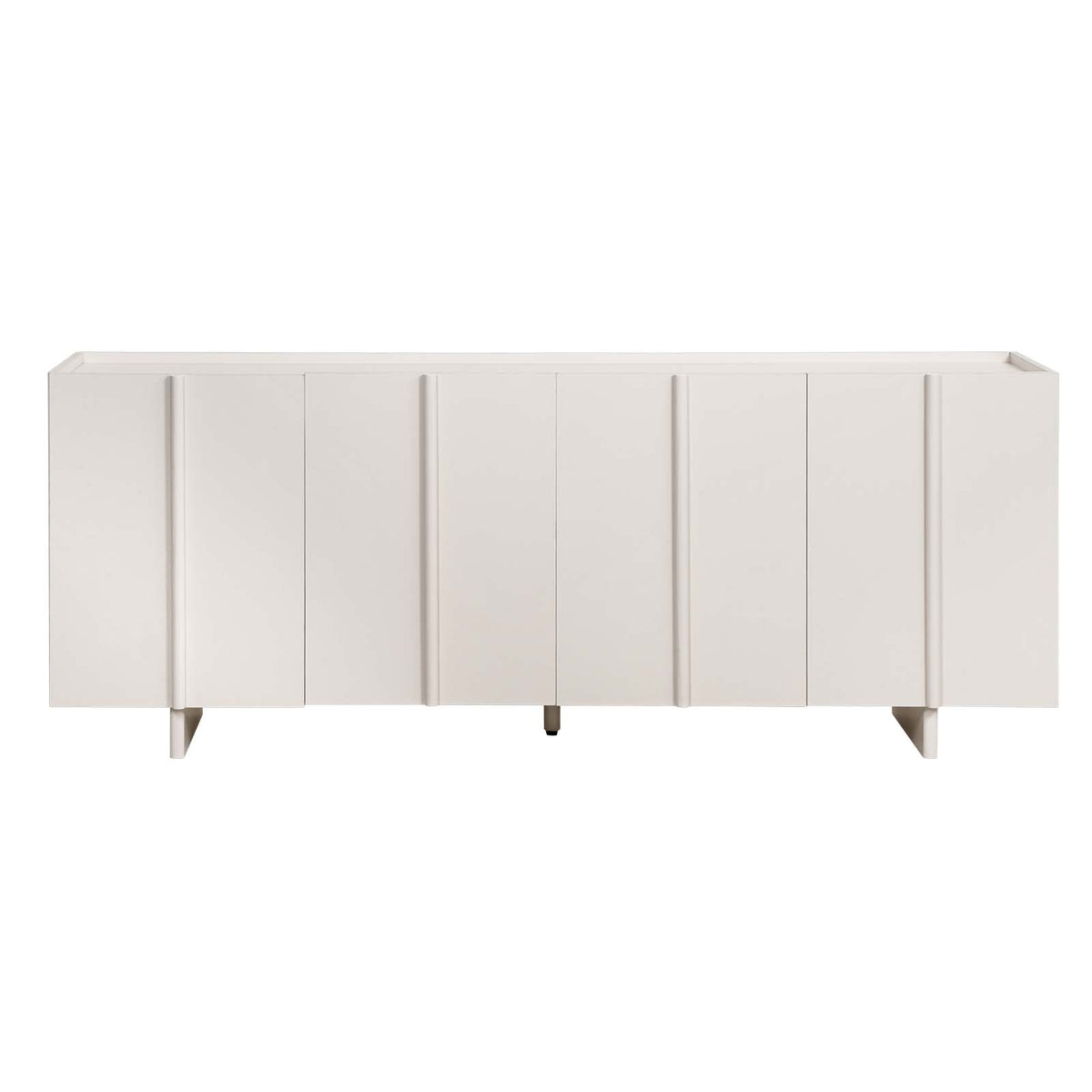 LivaraHome Solis 4 Door Sideboard Panel Buffet Cabinet Credenza - White
