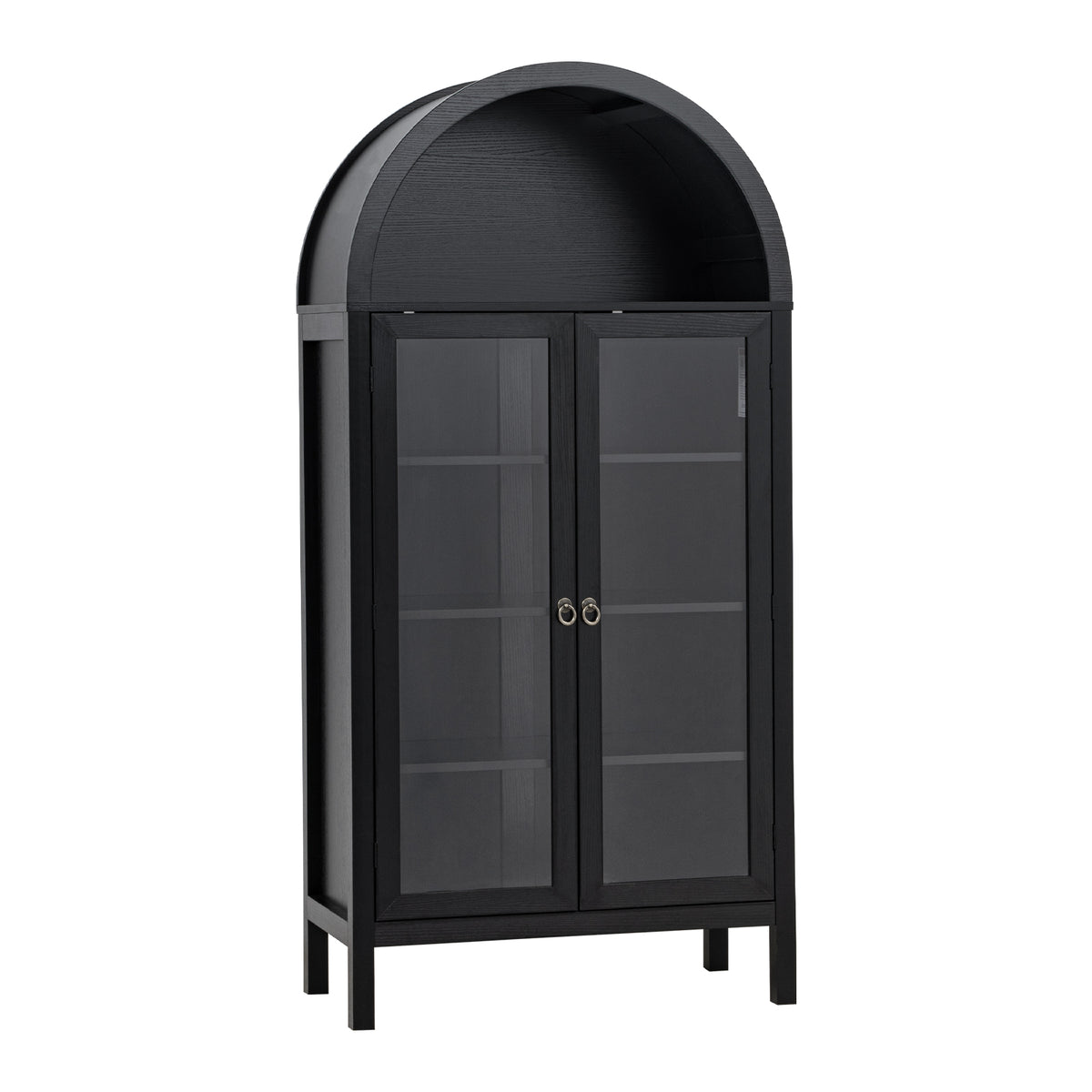 LivaraHome Arcen Arched 2 Door Storage Display Cabinet - Elegant
