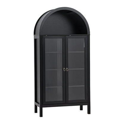 LivaraHome Arcen Arched 2 Door Storage Display Cabinet - Elegant
