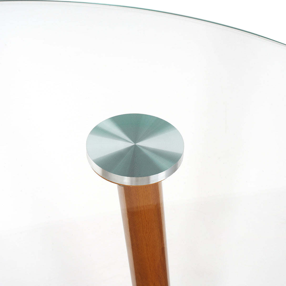 LivaraHome Ryan Glass Dining Table Round Kitchen Table - Modern