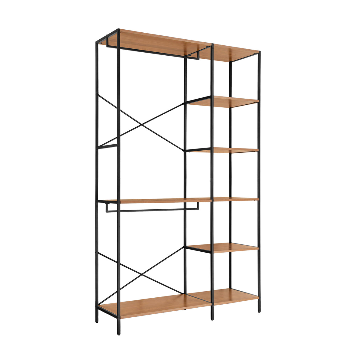LivaraHome Sonoma 7 Shelf Clothing Rack Garment Storage - Industrial