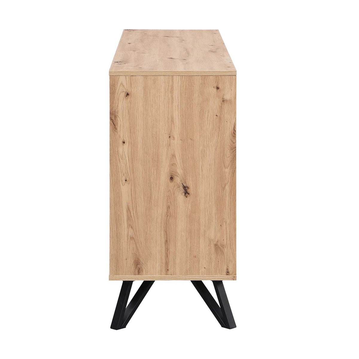 LivaraHome Uxia 2 Door Sideboard Modern Buffet Storage Cabinet - Oak