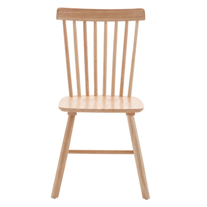 LivaraHome Wins Dining Chairs Slat Back Seat (Set of 2) - Rubberwood