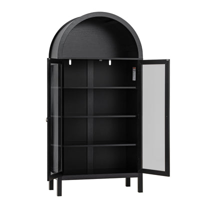 LivaraHome Arcen Arched 2 Door Storage Display Cabinet - Elegant