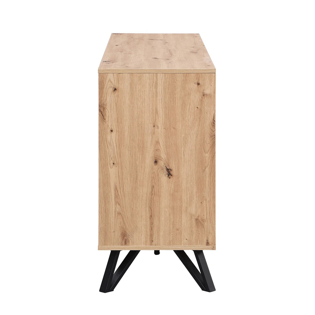 LivaraHome Uxia 3 Door Sideboard Storage Cabinet Modern Buffet - Oak