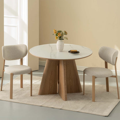 LIVARA Laurent Chenille Upholstered Dining Chairs (Set of 2)