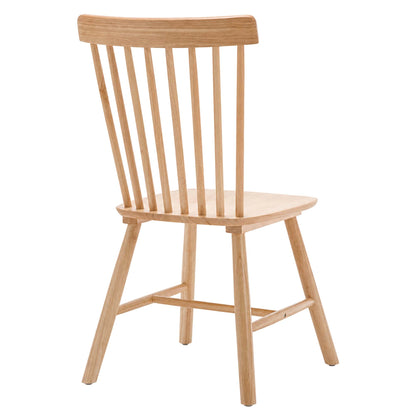 LivaraHome Wins Dining Chairs Slat Back Seat (Set of 2) - Rubberwood