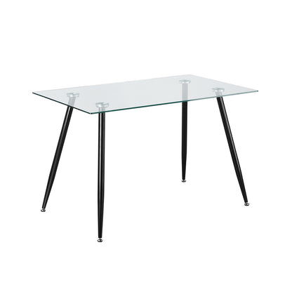 LivaraHome Ryan Rectangular Glass Dining Table - Modern
