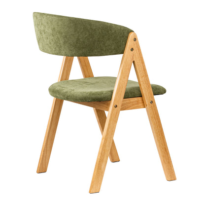 LivaraHome Gaudi Velvet Bouclé Dining Chairs (Set of 2) - Solid Wood