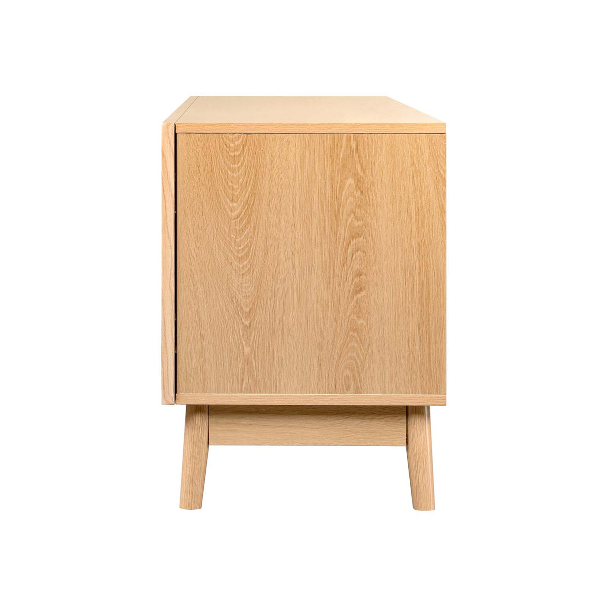 LivaraHome Arcen Lowline 4 Door TV Stand Unit Storage - Natural Oak