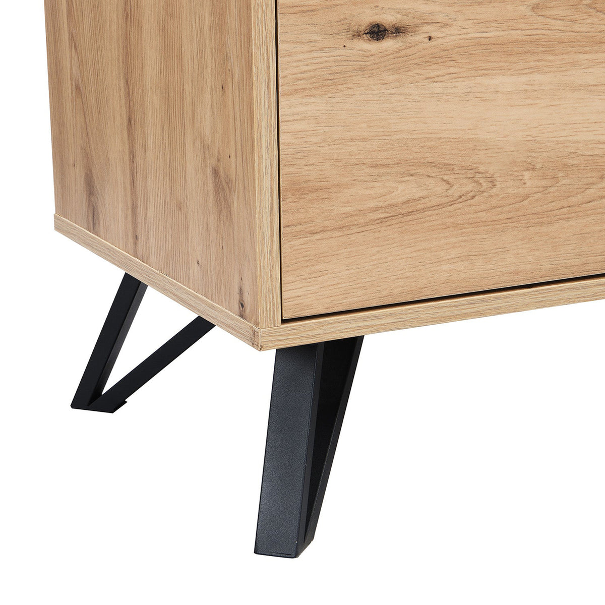 LivaraHome Uxia 3 Door Sideboard Storage Cabinet Modern Buffet - Oak