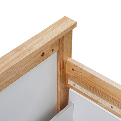 LivaraHome Coco 2 Storage Drawers Bed Frame with Headboard - Natural