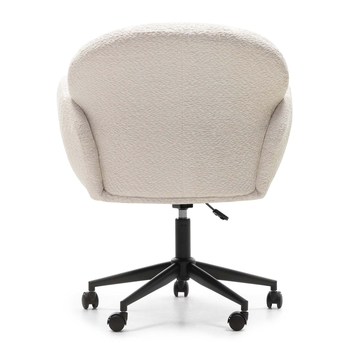 LIVARA Walden Boucle Office Chair Cream Upholstered Desk Chair Adjustable Armrests