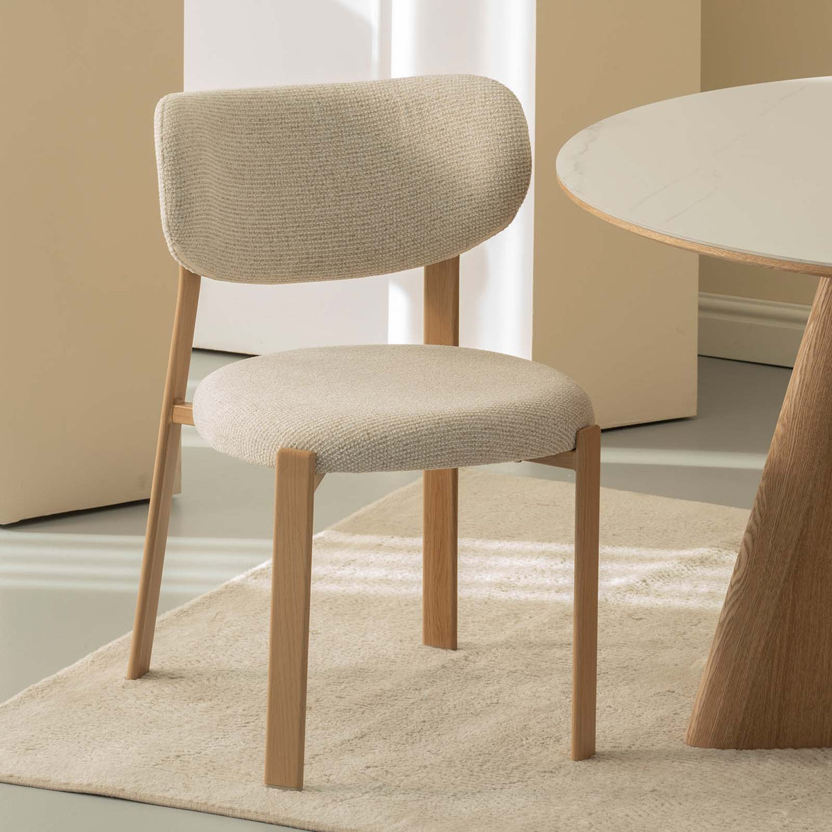 LIVARA Laurent Chenille Upholstered Dining Chairs (Set of 2)