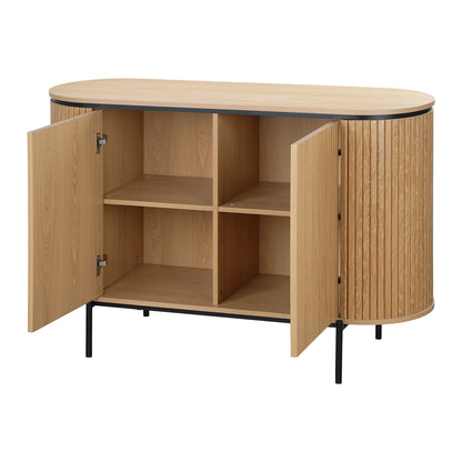 LivaraHome Licia 2 Door Sideboard Buffet Storage Cabinet - Natural
