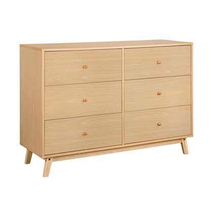 LivaraHome Aspen 6 Drawer Chest Wooden Dresser Storage Cabinet