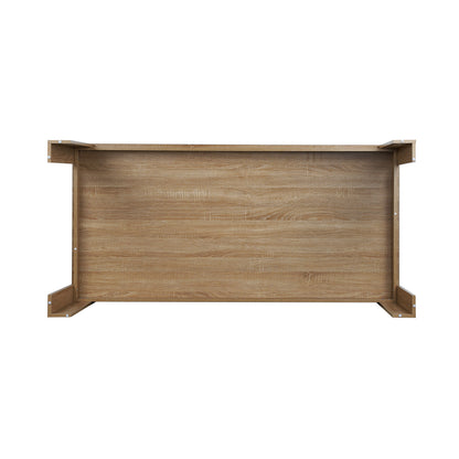LivaraHome Olson Rectangular Dining Table Thick Wood Tabletop - Modern
