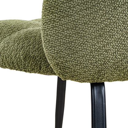 LIVARA Riviera Chenille Dining Chairs Tufted High Back (Set of 2)