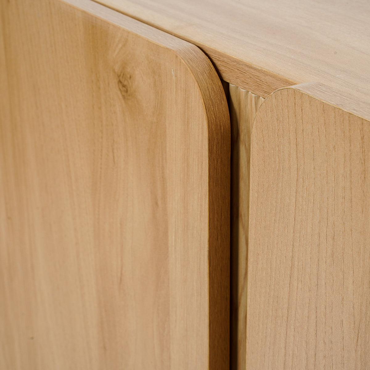 LivaraHome Mossa 4 Door Sideboard Modern Buffet Storage Cabinet - Natural