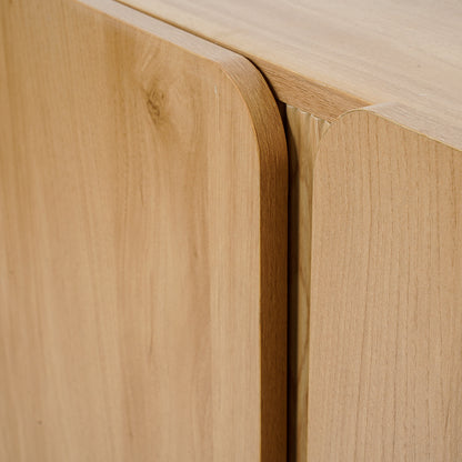 LivaraHome Mossa 4 Door Sideboard Modern Buffet Storage Cabinet - Natural