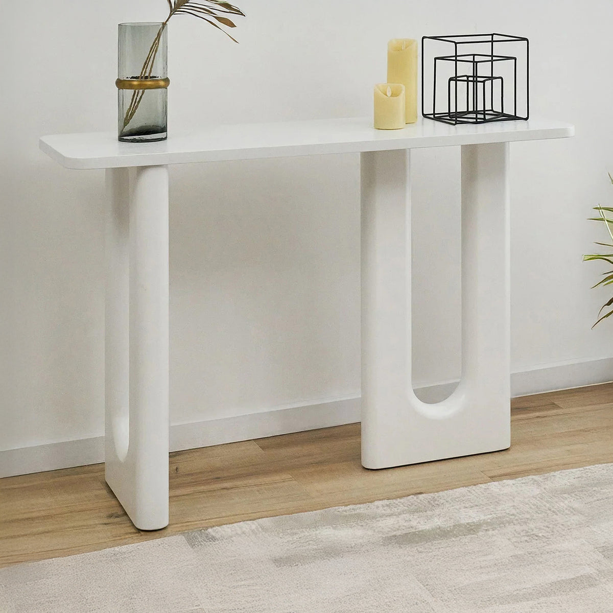 LivaraHome Lichi Console Table with Arched Leg Entryway Table - Modern