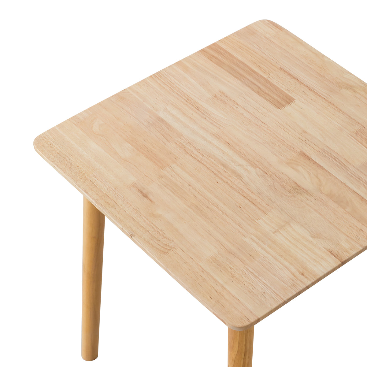 LivaraHome Nor Square Solid Rubberwood Dining Table for 4