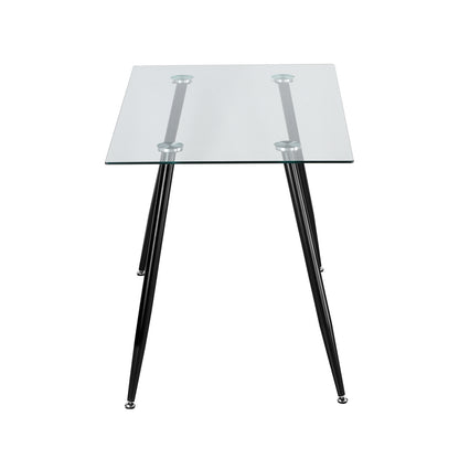 LivaraHome Ryan Rectangular Glass Dining Table - Modern