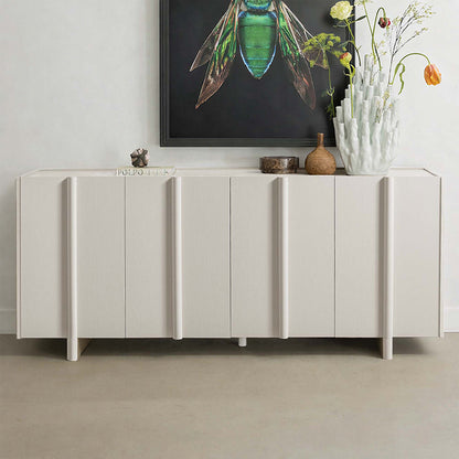 LivaraHome Solis 4 Door Sideboard Panel Buffet Cabinet Credenza - White