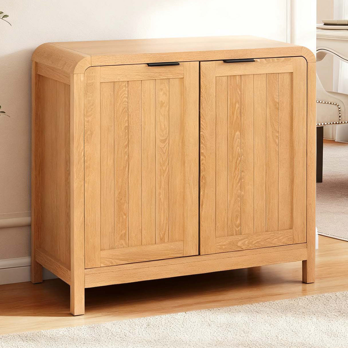 LivaraHome Arlo 2 Door Sideboard Fluted Farmhouse Storage Cabinet