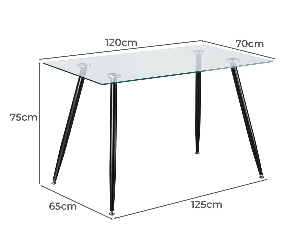 LivaraHome Ryan Rectangular Glass Dining Table - Modern