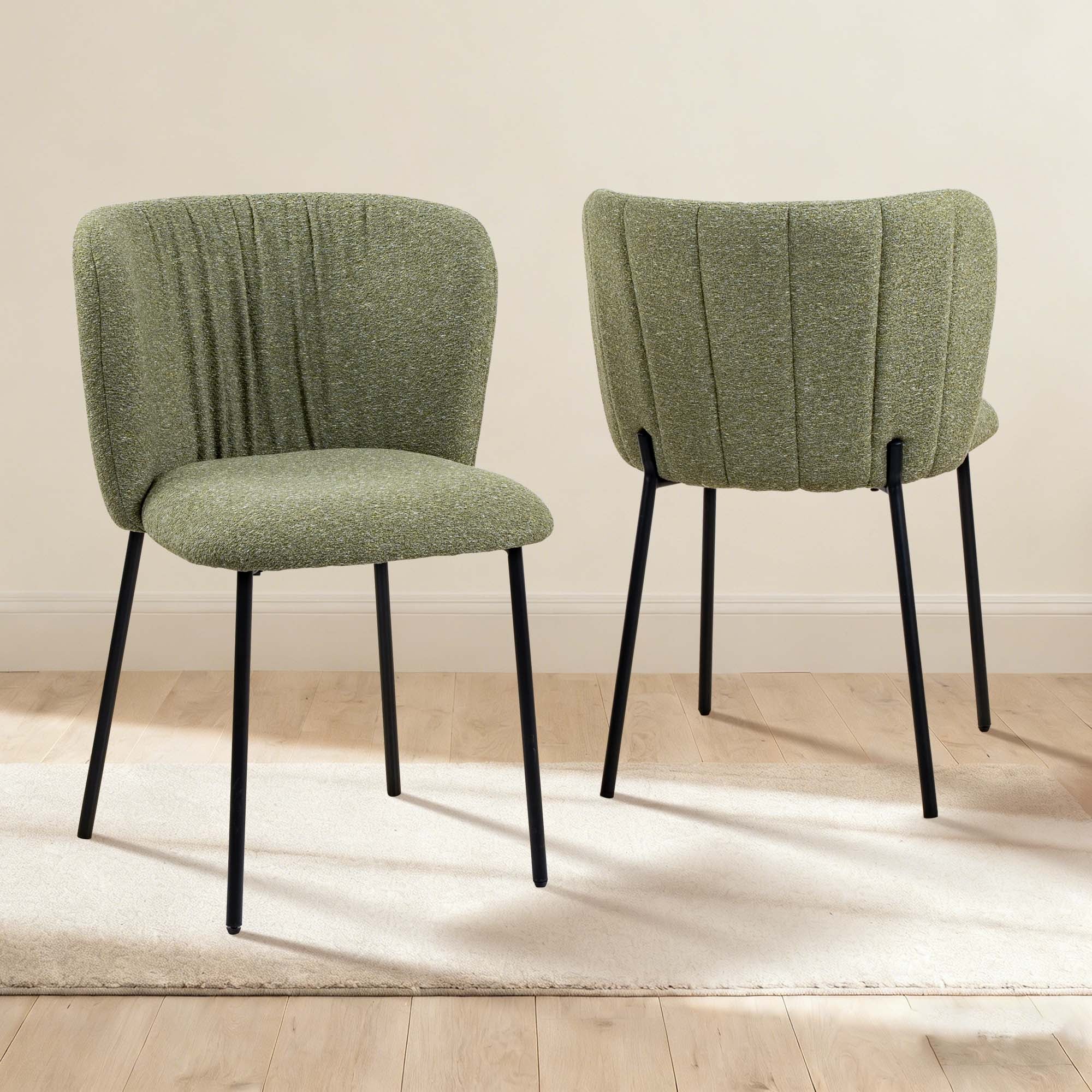 LIVARA Monty Boucle Dining Chairs Upholstered Dinner Chair (Set of 2)