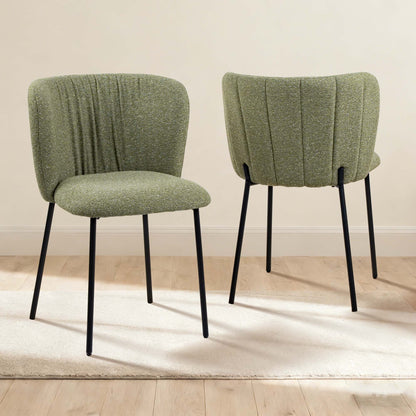 LIVARA Monty Boucle Dining Chairs Upholstered Dinner Chair (Set of 2)