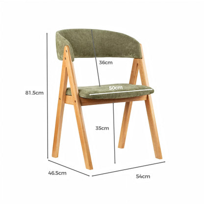 LivaraHome Gaudi Velvet Bouclé Dining Chairs (Set of 2) - Solid Wood