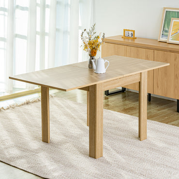 LivaraHome Nook Extendable Flip-Top Dining Table for 2-6 - Natural