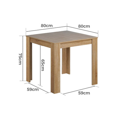 LivaraHome Olson Square Dining Table Natural Kitchen Table for 2-4