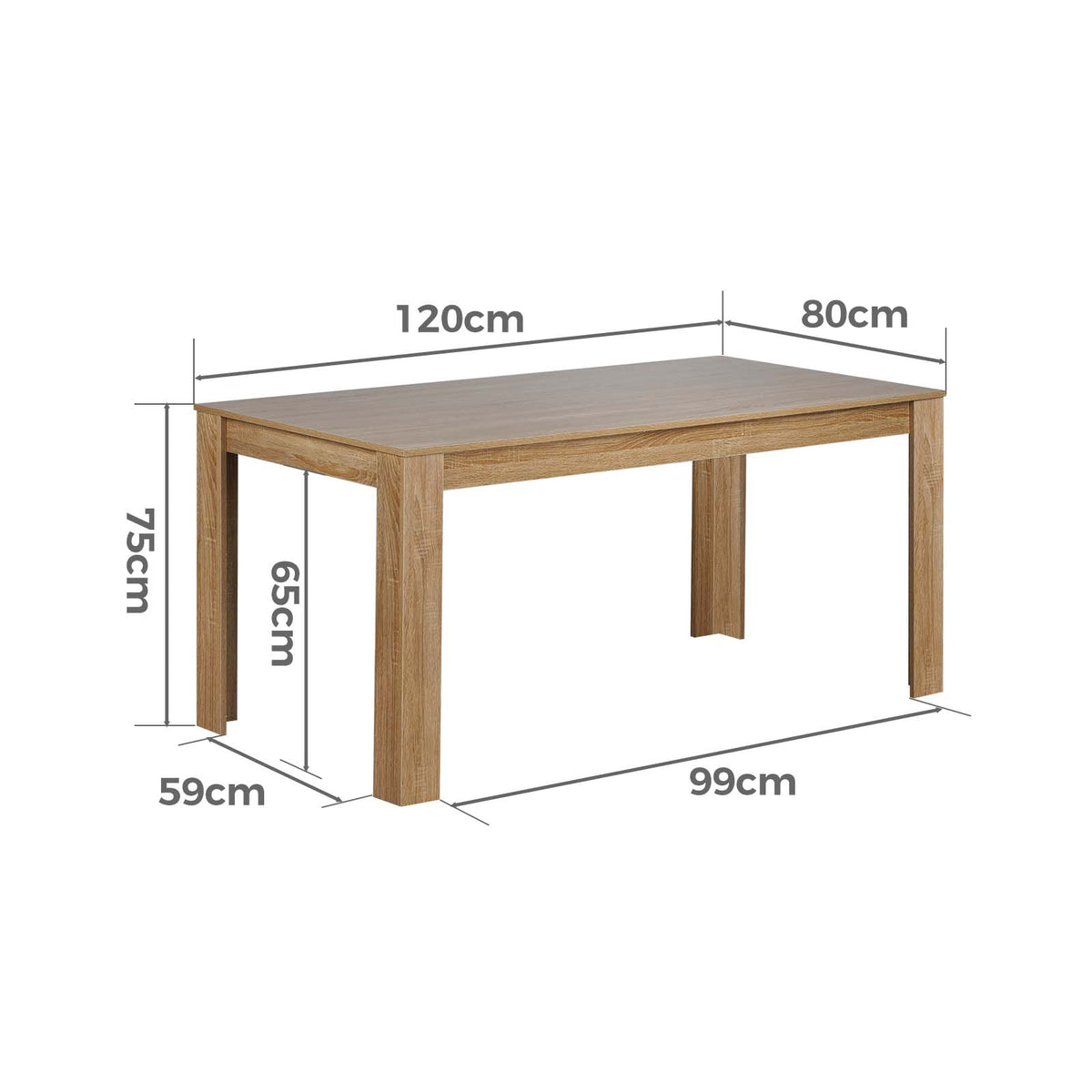 LivaraHome Olson Rectangular Dining Table Thick Wood Tabletop - Modern