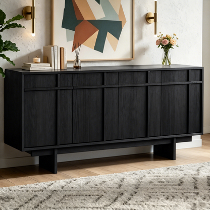 LivaraHome Pekin 4 Door Buffet Cabinet with Storage Credenza - Classic