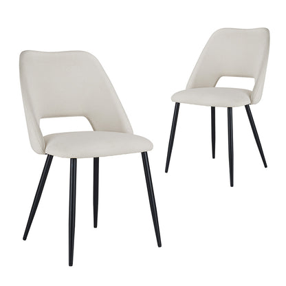 LivaraHome Belmont Bouclé Upholstered Dining Chairs (Set of 2) - Elegant